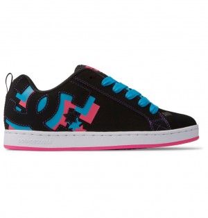 DC Court Graffik Tenisky Damske Čierne Modre | DC Shoes Slovensko 43XCMUIHB
