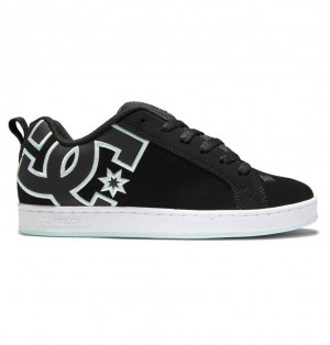 DC Court Graffik Tenisky Damske Čierne Zelene | DC Shoes Slovensko 61CVRNJSH
