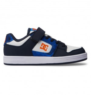 DC Manteca 4 Elastic Lace Tenisky Detske Modre Oranžové | DC Shoes Slovensko 23JQBINPL