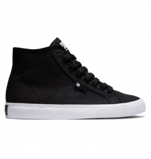 DC Manual HI Textile Vysoke Tenisky Panske Čierne Biele | DC Shoes Slovensko 62ARMZSYT