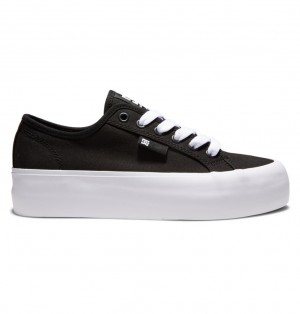 DC Manual Platform Tenisky Damske Čierne Biele | DC Shoes Slovensko 27QEUMTJR
