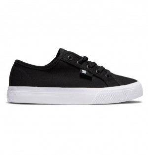 DC Manual Tenisky Detske Čierne Biele | DC Shoes Slovensko 27OMETZYN