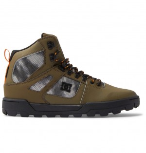 DC Pure High-Top Water-Resistant Zimne Topanky Panske Olivovo Zelená Čierne | DC Shoes Slovensko 68LATJZYQ