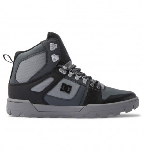 DC Pure High-Top Water-Resistant Zimne Topanky Panske Čierne Siva Čierne | DC Shoes Slovensko 20XDMEHJC