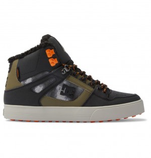 DC Pure High-Top Zimne Topanky Panske Čierne Zelene | DC Shoes Slovensko 97QJCFTUR