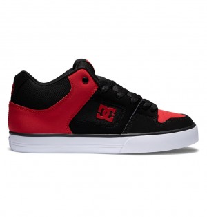 DC Pure MID Mid-Top Tenisky Panske Čierne Červené | DC Shoes Slovensko 12AEBUZHP