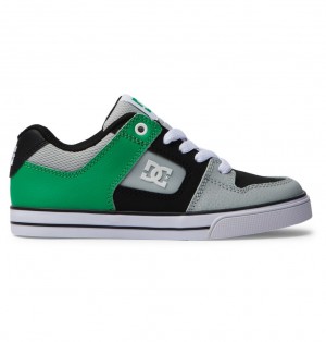 DC Pure Tenisky Detske Čierne Zelene | DC Shoes Slovensko 48WCTFGOH