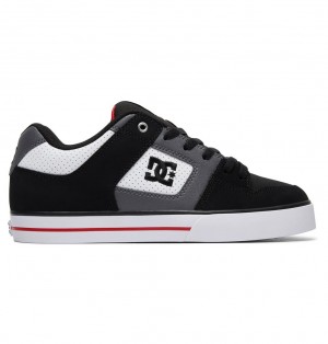 DC Pure Tenisky Panske Biele Čierne Červené | DC Shoes Slovensko 98CVJLOBG
