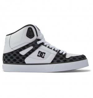 DC Pure Vysoke Tenisky Panske Čierne Biele | DC Shoes Slovensko 23NZWBXVO