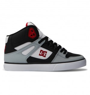 DC Pure Vysoke Tenisky Panske Čierne Siva Červené | DC Shoes Slovensko 72HVESIFO