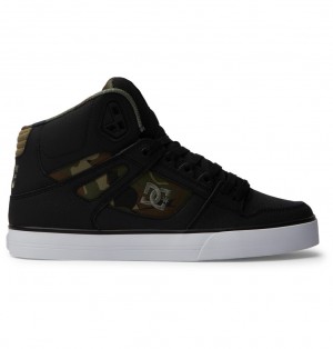 DC Pure Vysoke Tenisky Panske Čierne Zelene | DC Shoes Slovensko 30FTBNKXQ