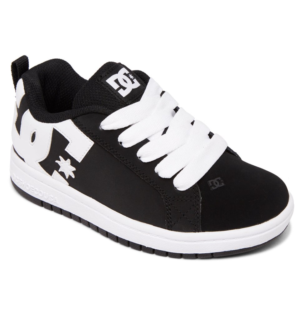 DC Court Graffik Tenisky Detske Čierne Biele | DC Shoes Slovensko 29VAHBZUY