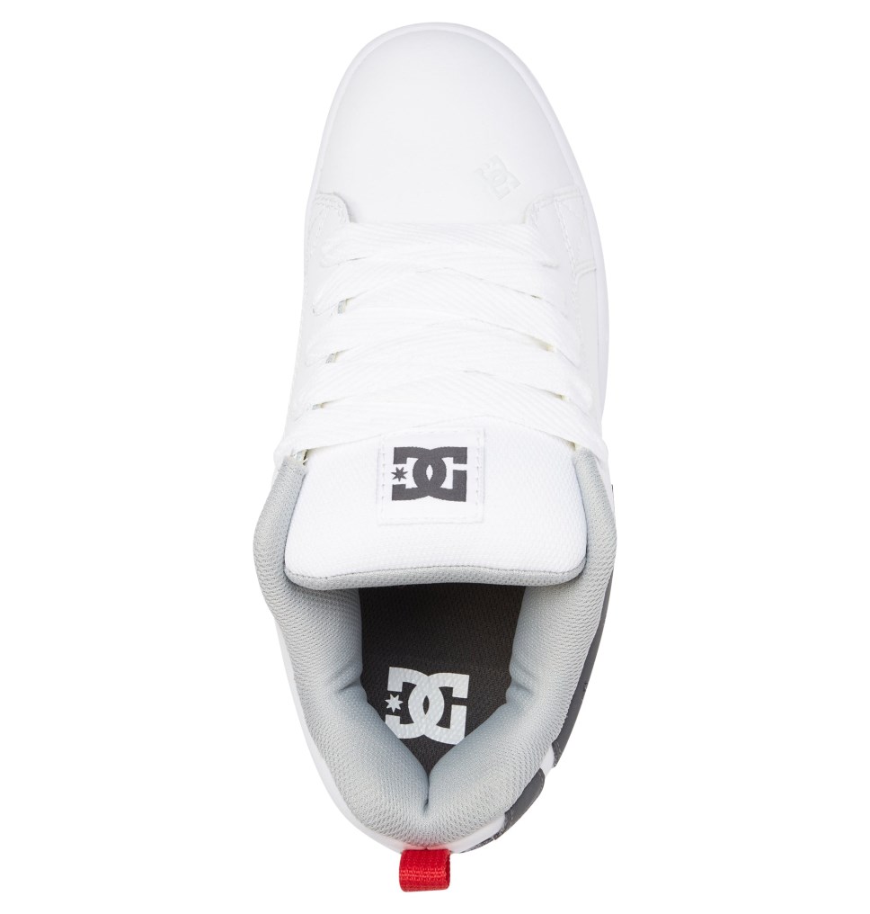 DC Court Graffik Tenisky Panske Biele Siva Červené | DC Shoes Slovensko 25KYWPCUG