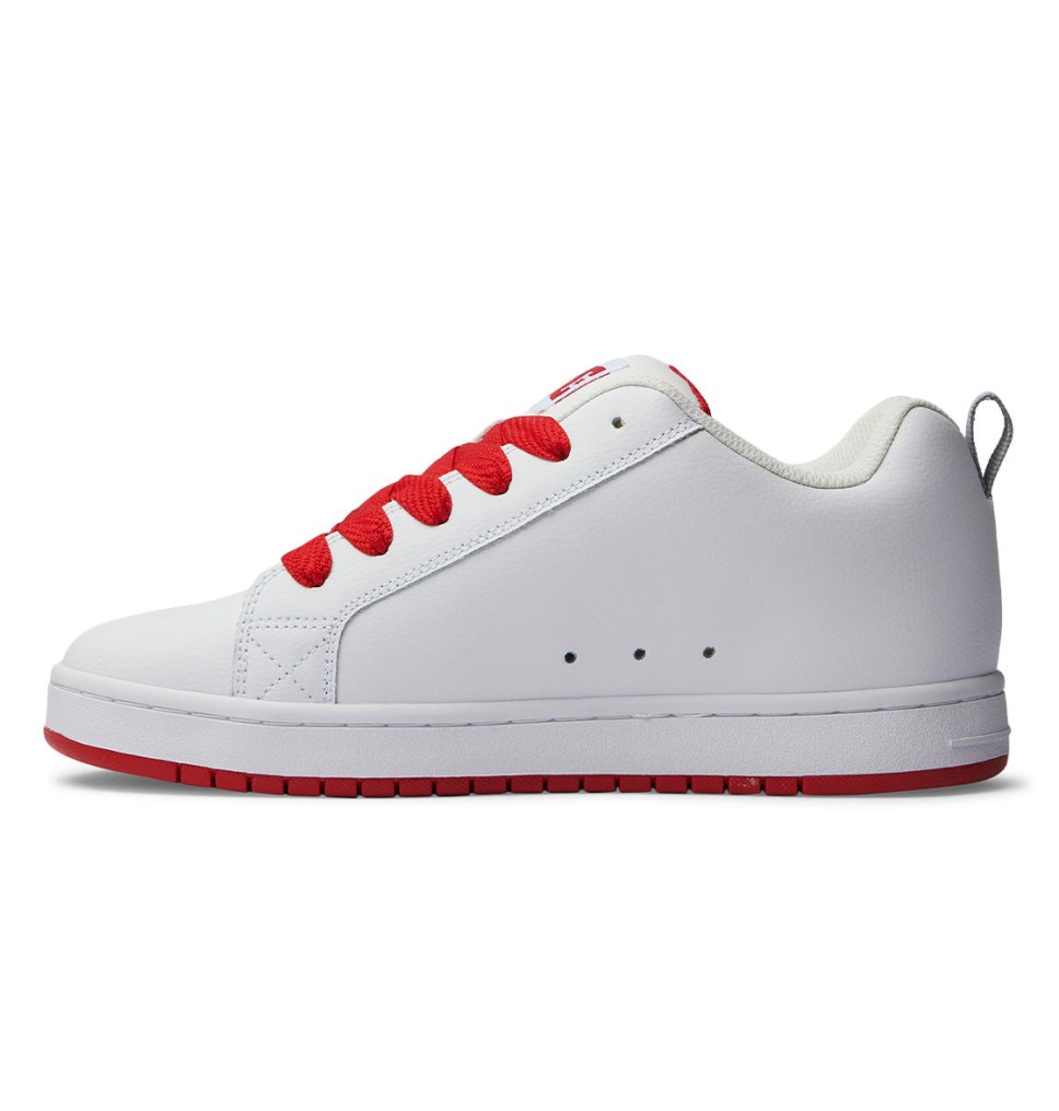 DC Court Graffik Tenisky Panske Biele Červené Siva | DC Shoes Slovensko 74RPGFCQM