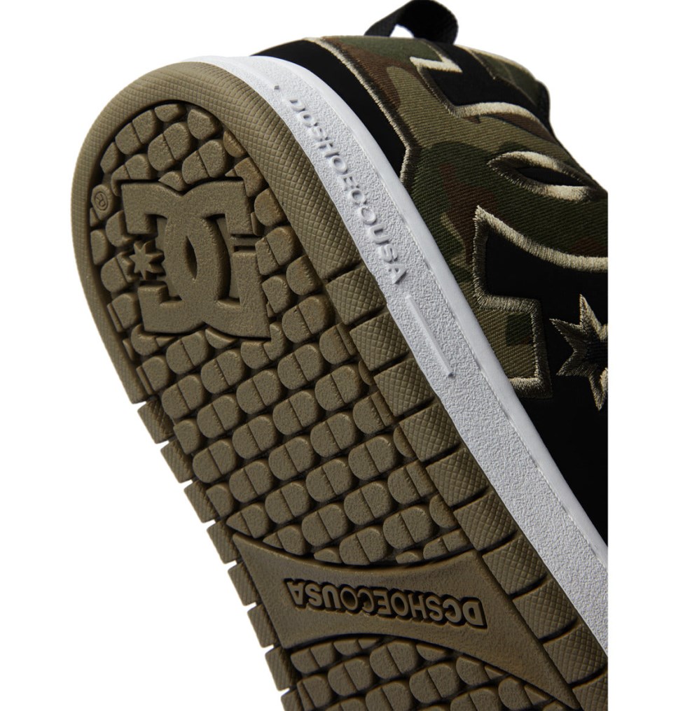DC Court Graffik Tenisky Panske Čierne Zelene | DC Shoes Slovensko 39BAXREHC