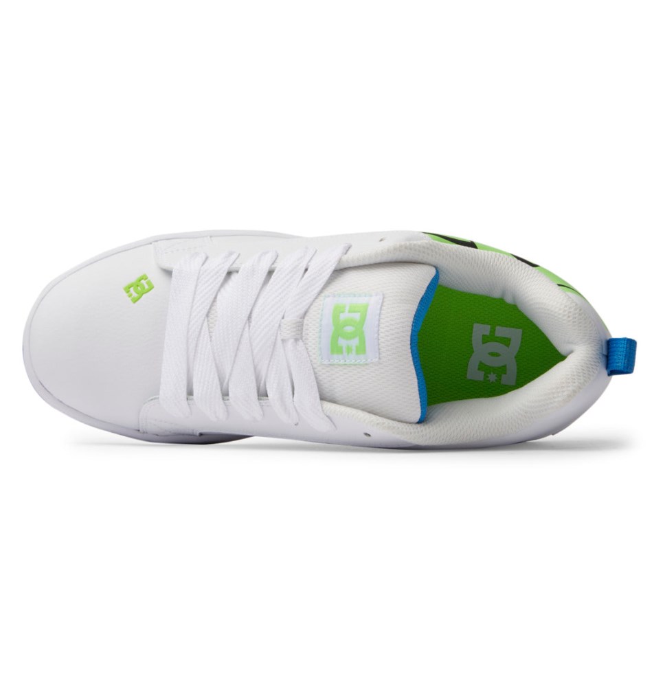DC Graffiti Print Court Graffik Tenisky Panske Biele Svetlo Zelene Tyrkysové | DC Shoes Slovensko 94UFAZMVH