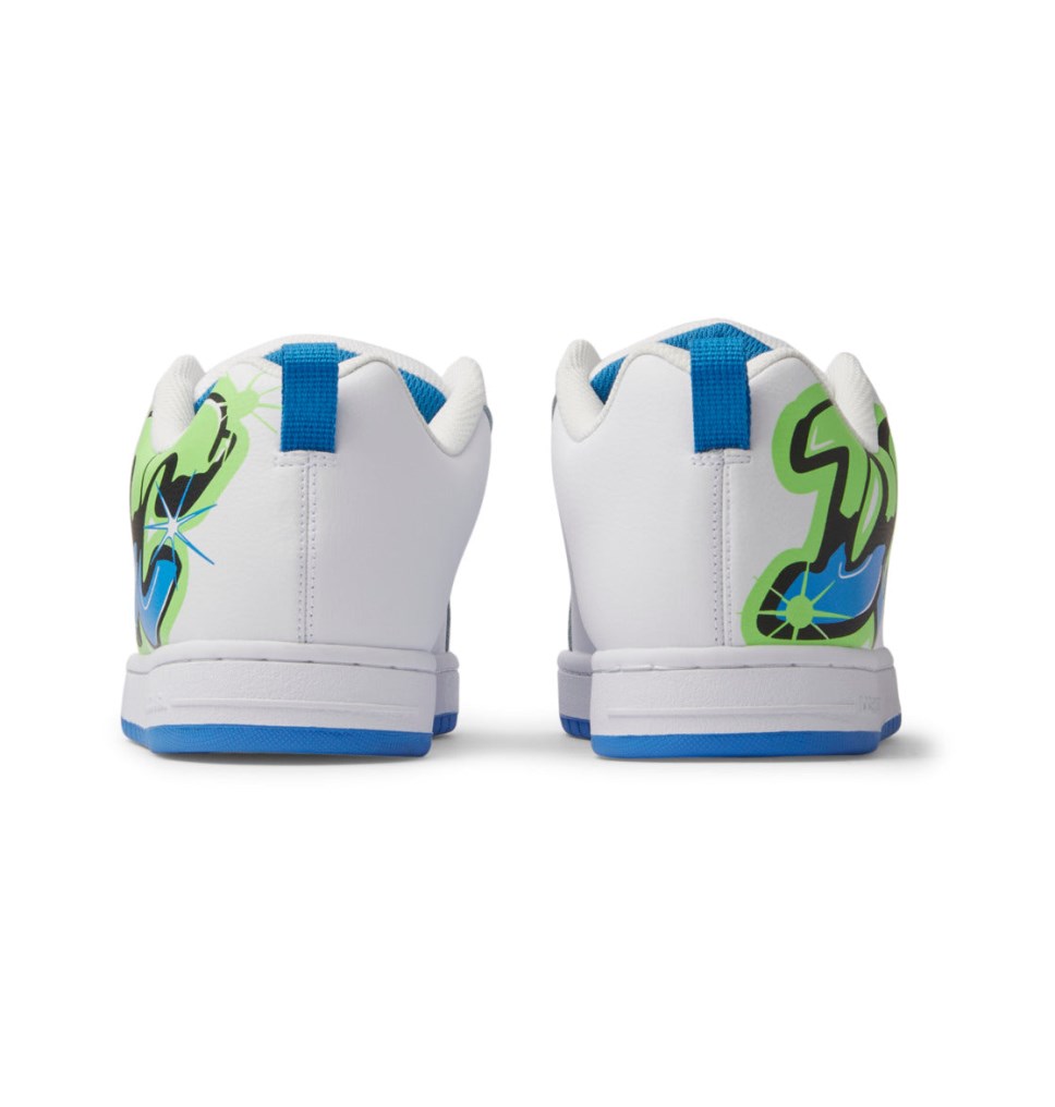 DC Graffiti Print Court Graffik Tenisky Panske Biele Svetlo Zelene Tyrkysové | DC Shoes Slovensko 94UFAZMVH