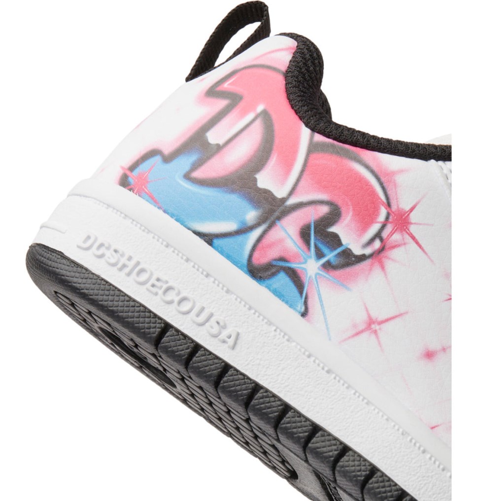 DC Graffiti Print Court Graffik Tenisky Detske Svetlo Ruzove | DC Shoes Slovensko 06XBLOVJP