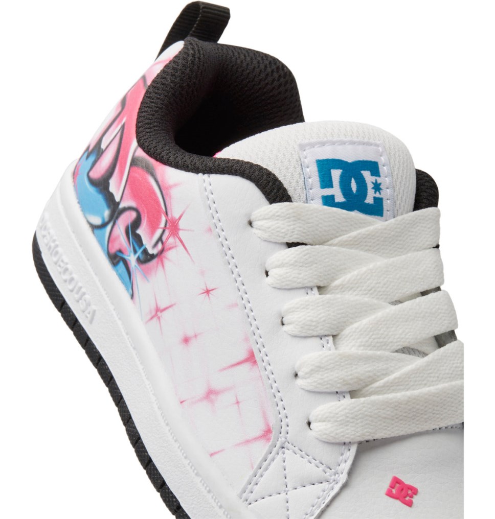 DC Graffiti Print Court Graffik Tenisky Detske Svetlo Ruzove | DC Shoes Slovensko 06XBLOVJP