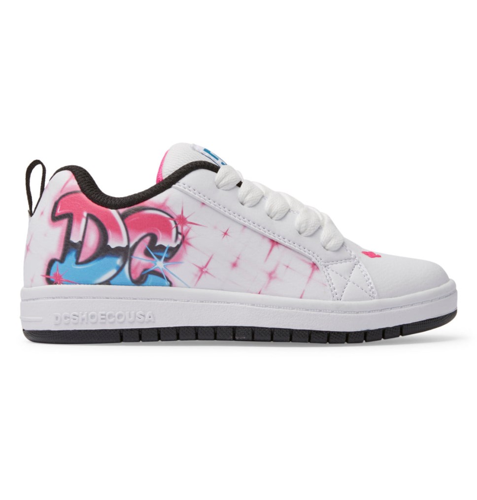 DC Graffiti Print Court Graffik Tenisky Detske Svetlo Ruzove | DC Shoes Slovensko 06XBLOVJP