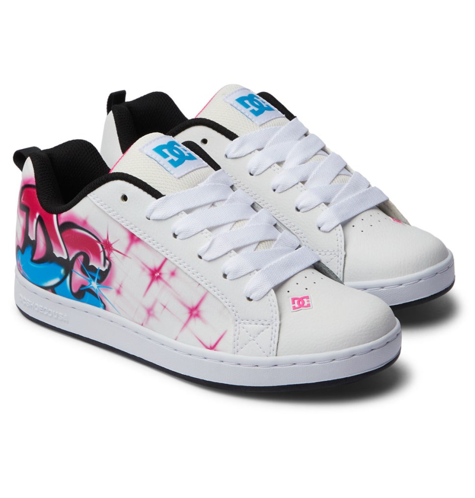 DC Graffiti Print Court Graffik Tenisky Damske Svetlo Ruzove | DC Shoes Slovensko 57CJIVXPA