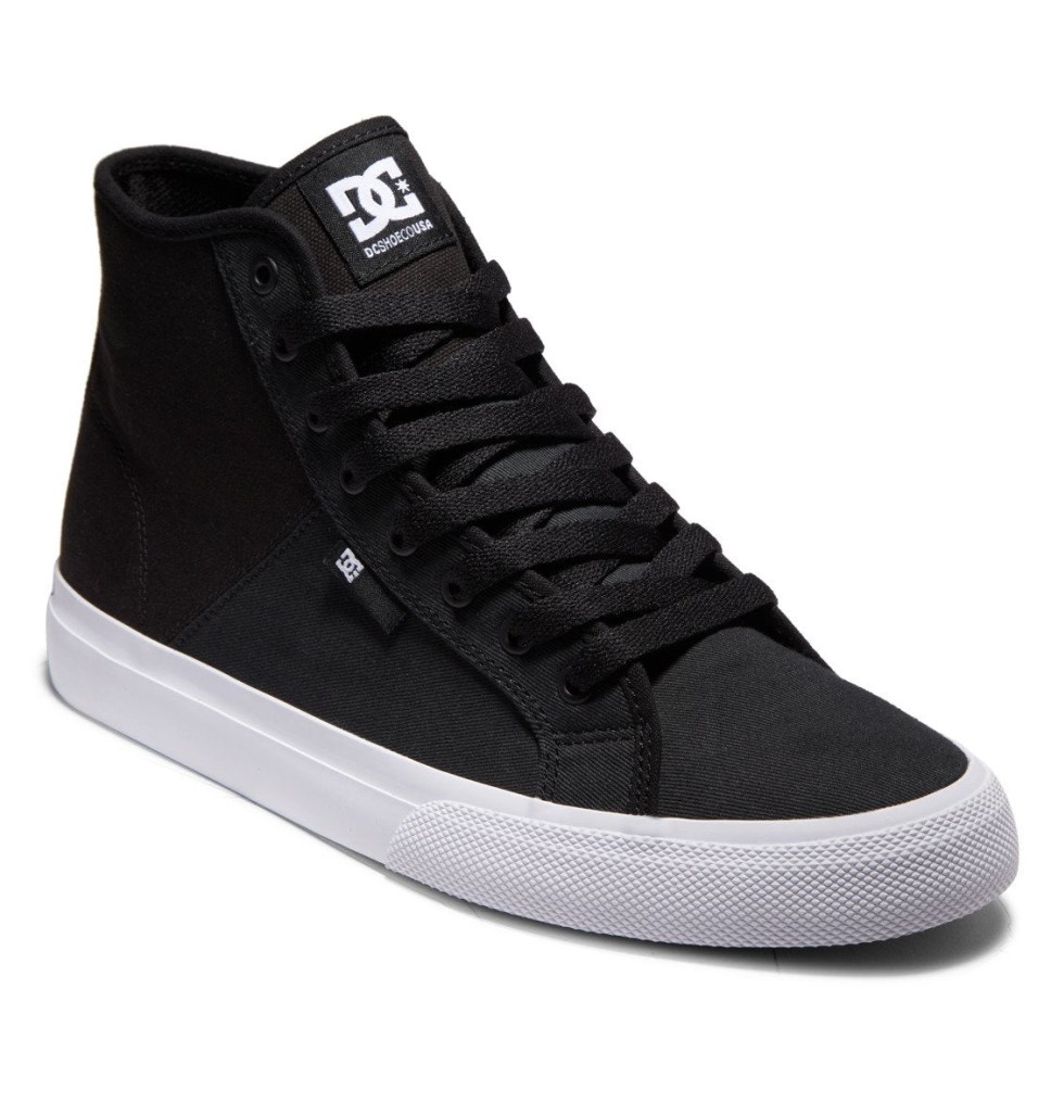 DC Manual HI Textile Vysoke Tenisky Panske Čierne Biele | DC Shoes Slovensko 62ARMZSYT