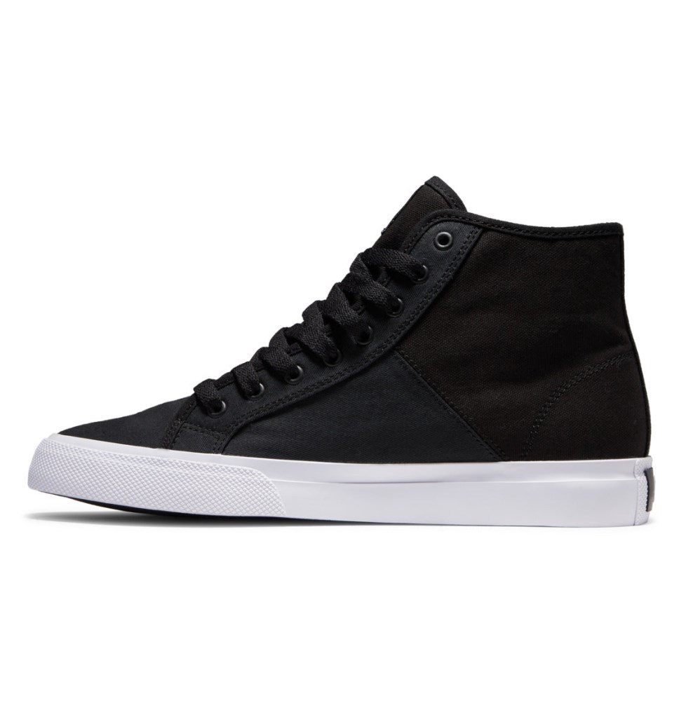 DC Manual HI Textile Vysoke Tenisky Panske Čierne Biele | DC Shoes Slovensko 62ARMZSYT