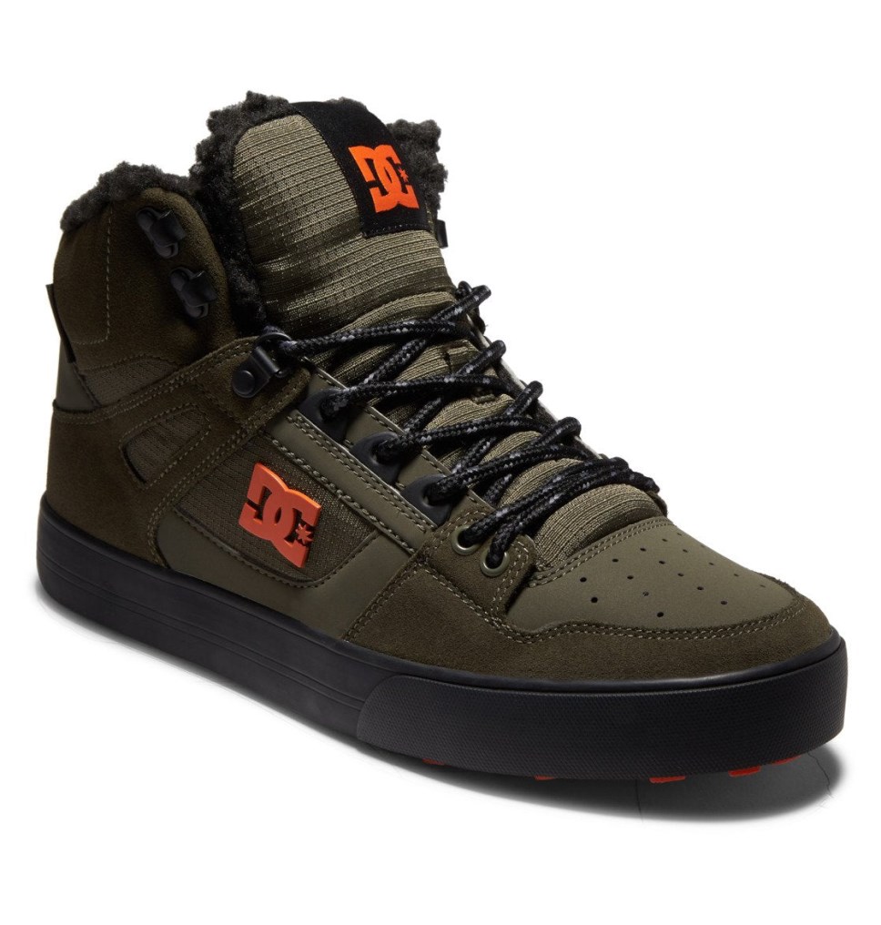DC Pure High-Top Zimne Topanky Panske Olivovo Zelená Oranžové | DC Shoes Slovensko 41GLCRDVE