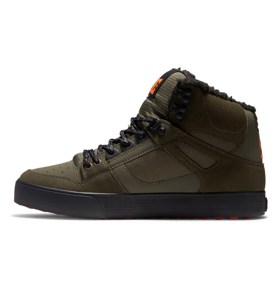 DC Pure High-Top Zimne Topanky Panske Olivovo Zelená Oranžové | DC Shoes Slovensko 41GLCRDVE