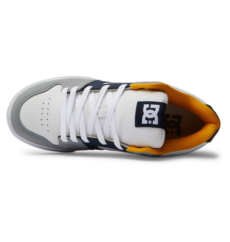 DC Pure MID Mid-Top Tenisky Panske Biele Námornícka Modrá | DC Shoes Slovensko 64QFGXDKN
