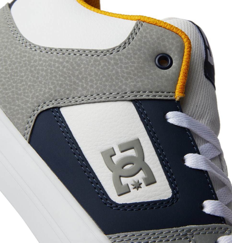 DC Pure MID Mid-Top Tenisky Panske Biele Námornícka Modrá | DC Shoes Slovensko 64QFGXDKN