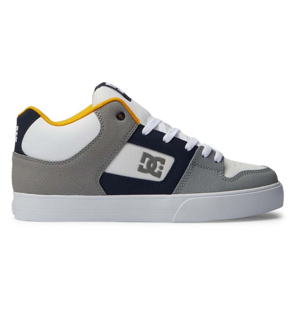 DC Pure MID Mid-Top Tenisky Panske Biele Námornícka Modrá | DC Shoes Slovensko 64QFGXDKN