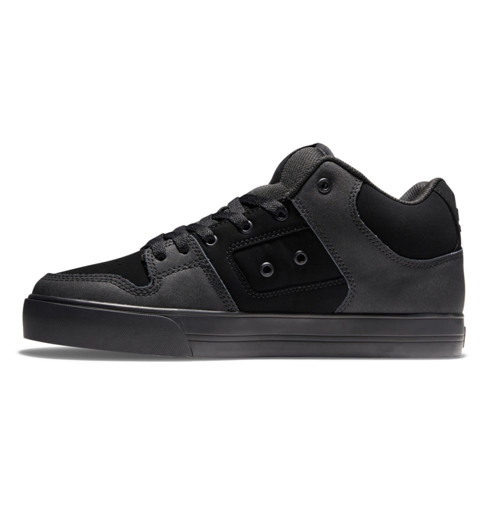 DC Pure MID Mid-Top Tenisky Panske Čierne | DC Shoes Slovensko 27MPOLYWN