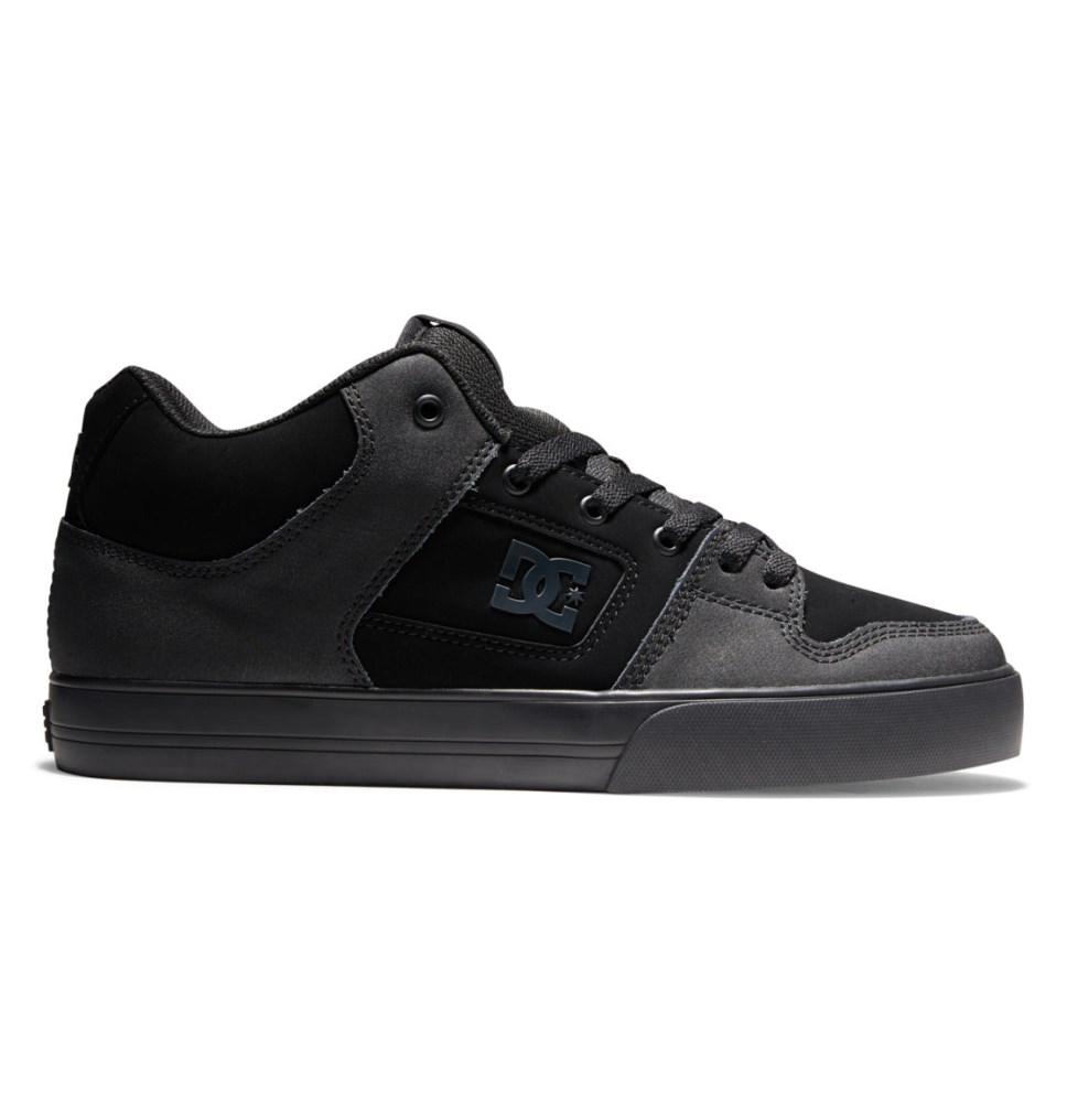 DC Pure MID Mid-Top Tenisky Panske Čierne | DC Shoes Slovensko 27MPOLYWN