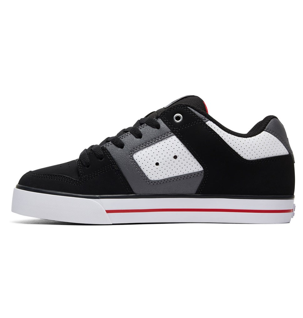DC Pure Tenisky Panske Biele Čierne Červené | DC Shoes Slovensko 98CVJLOBG