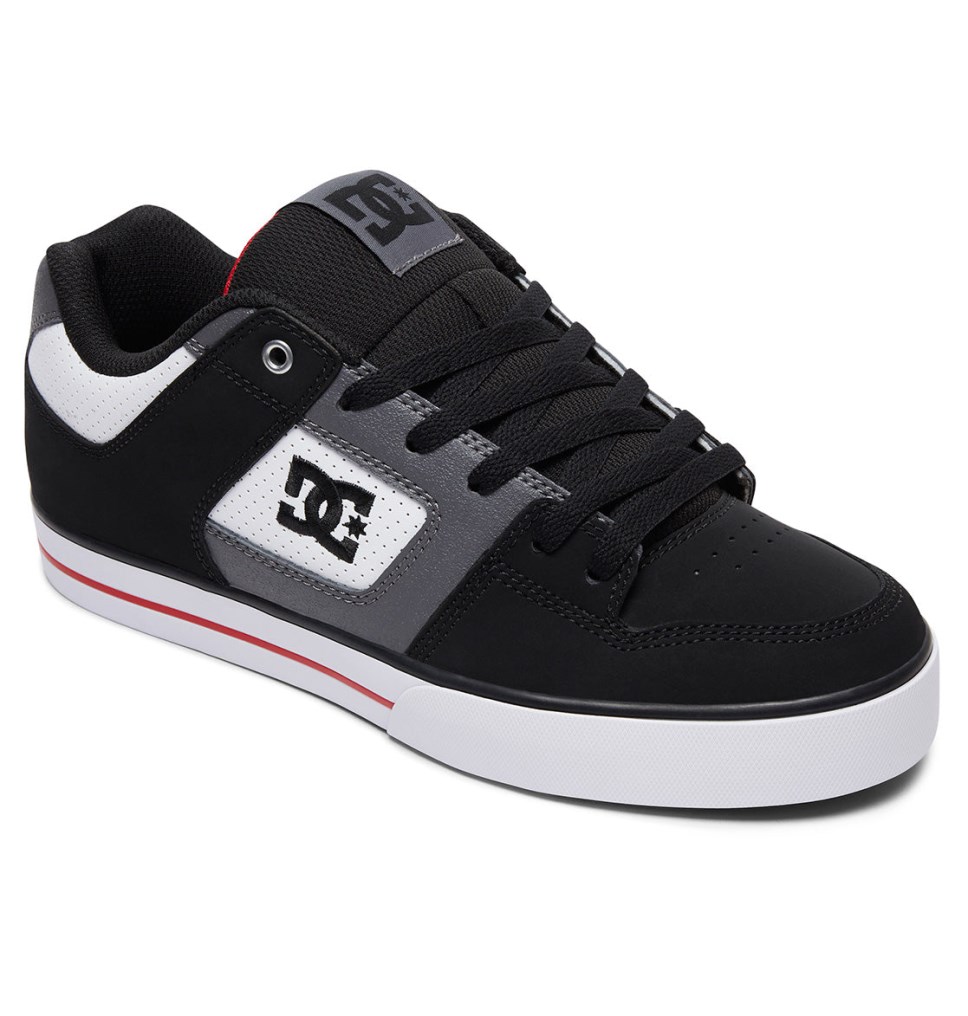 DC Pure Tenisky Panske Biele Čierne Červené | DC Shoes Slovensko 98CVJLOBG