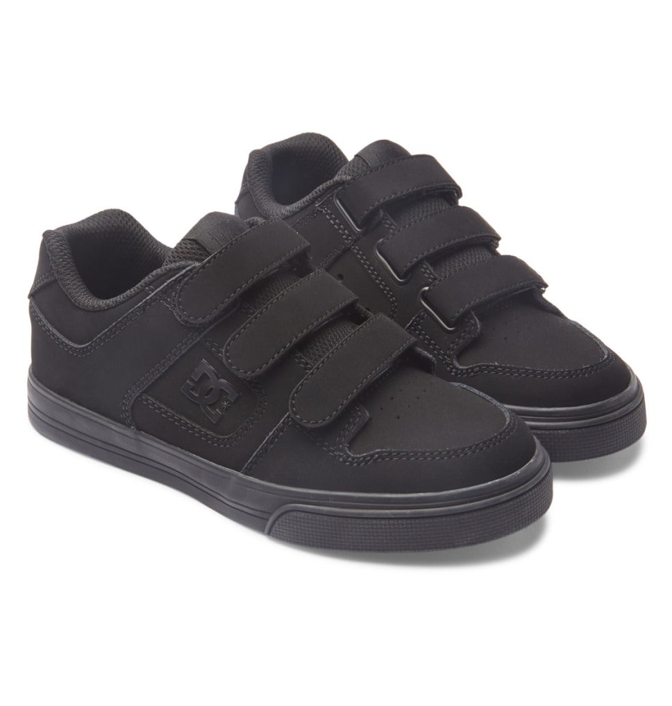 DC Pure Velcro Tenisky Detske Čierne | DC Shoes Slovensko 80YHFLZOM
