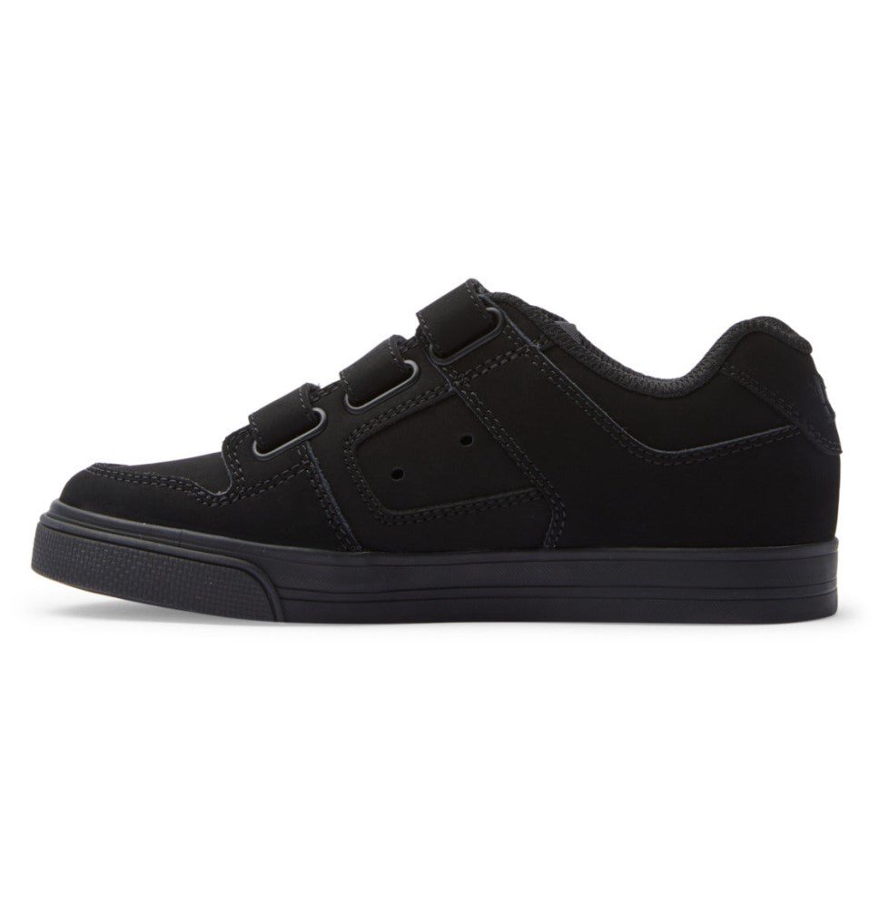 DC Pure Velcro Tenisky Detske Čierne | DC Shoes Slovensko 80YHFLZOM