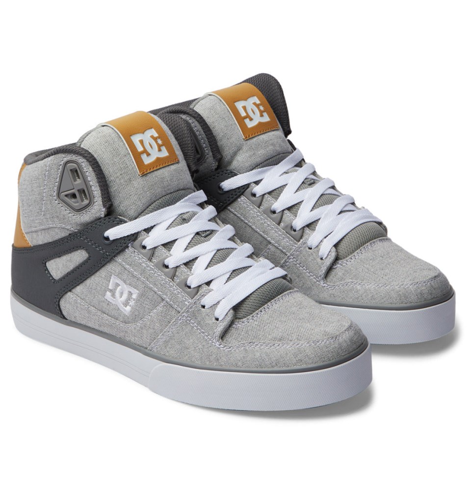 DC Pure Vysoke Tenisky Panske Siva Biele | DC Shoes Slovensko 04JICRUBD