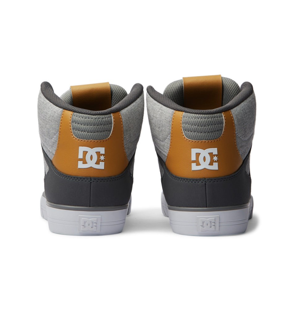 DC Pure Vysoke Tenisky Panske Siva Biele | DC Shoes Slovensko 04JICRUBD