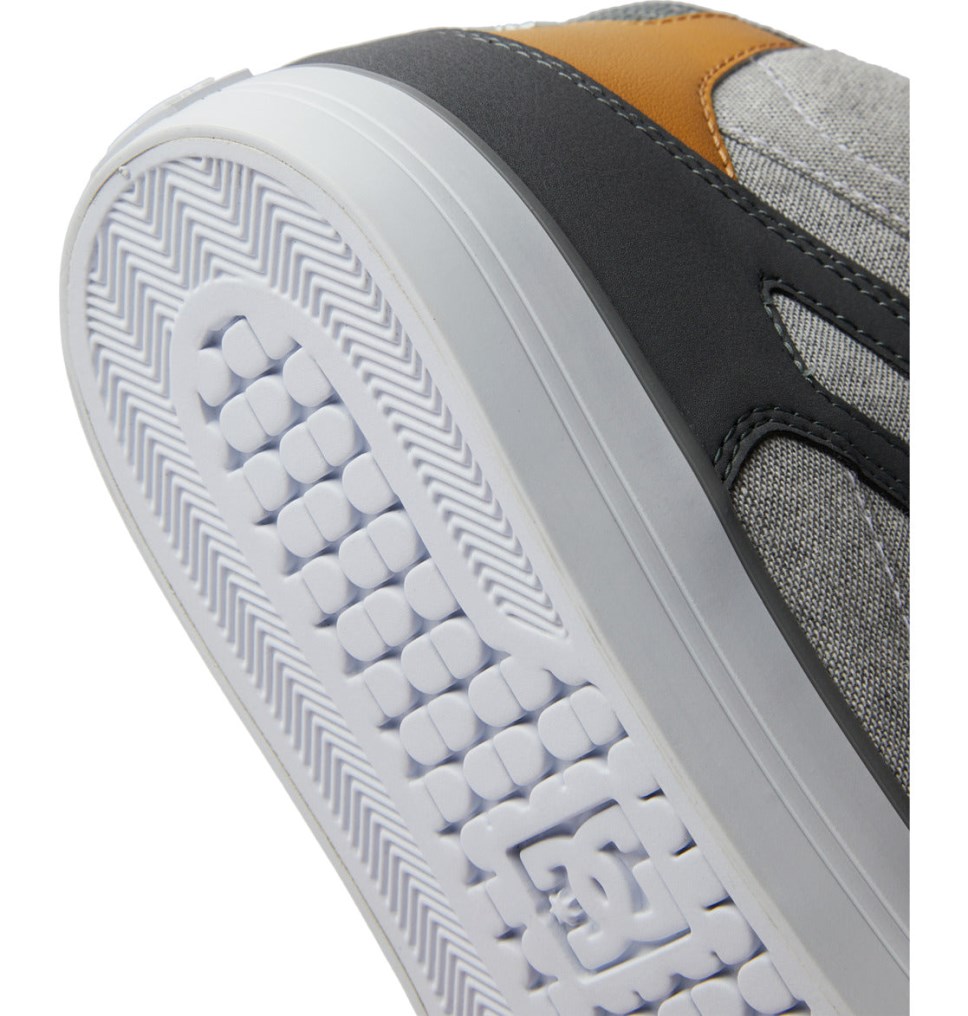 DC Pure Vysoke Tenisky Panske Siva Biele | DC Shoes Slovensko 04JICRUBD