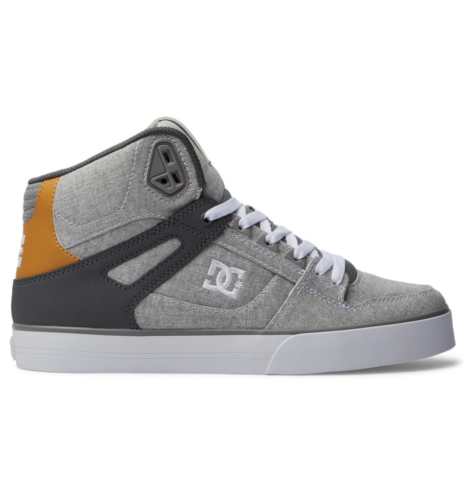 DC Pure Vysoke Tenisky Panske Siva Biele | DC Shoes Slovensko 04JICRUBD