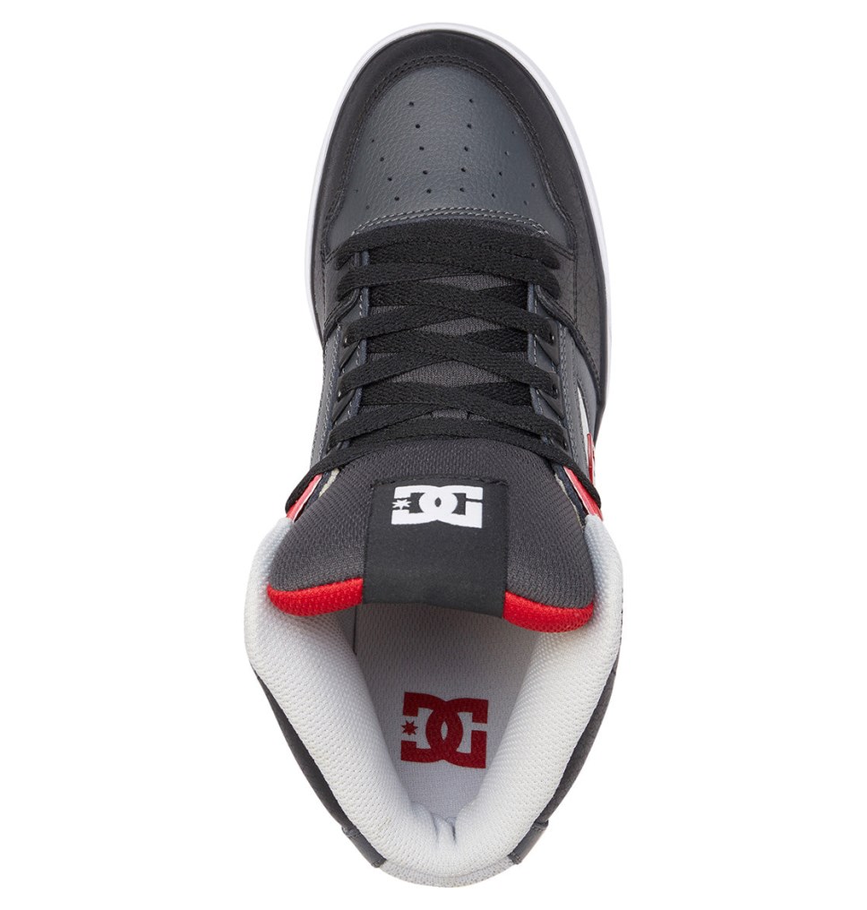 DC Pure Vysoke Tenisky Panske Siva Červené | DC Shoes Slovensko 50HZUKAEF