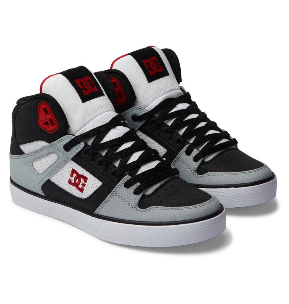 DC Pure Vysoke Tenisky Panske Čierne Siva Červené | DC Shoes Slovensko 72HVESIFO