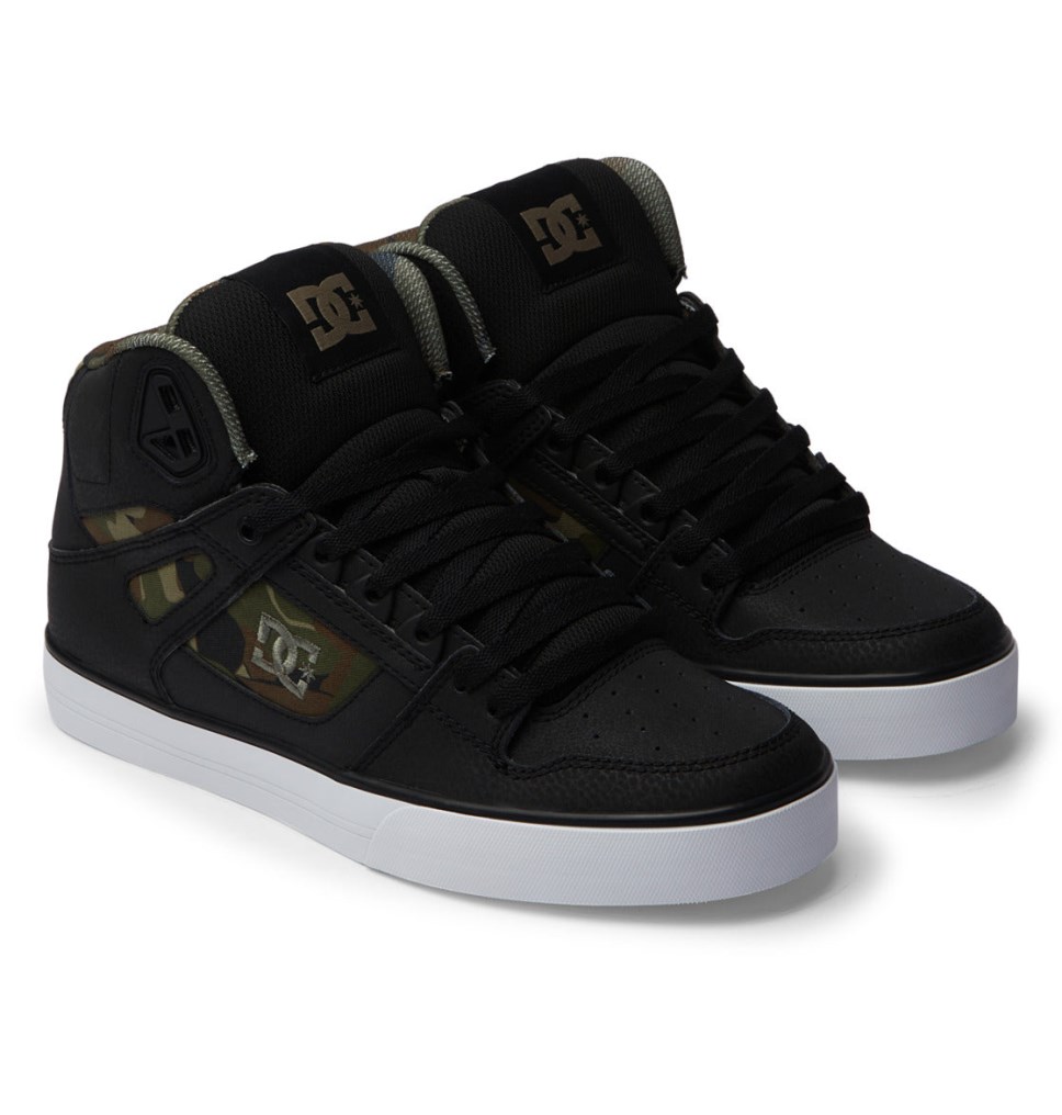 DC Pure Vysoke Tenisky Panske Čierne Zelene | DC Shoes Slovensko 30FTBNKXQ
